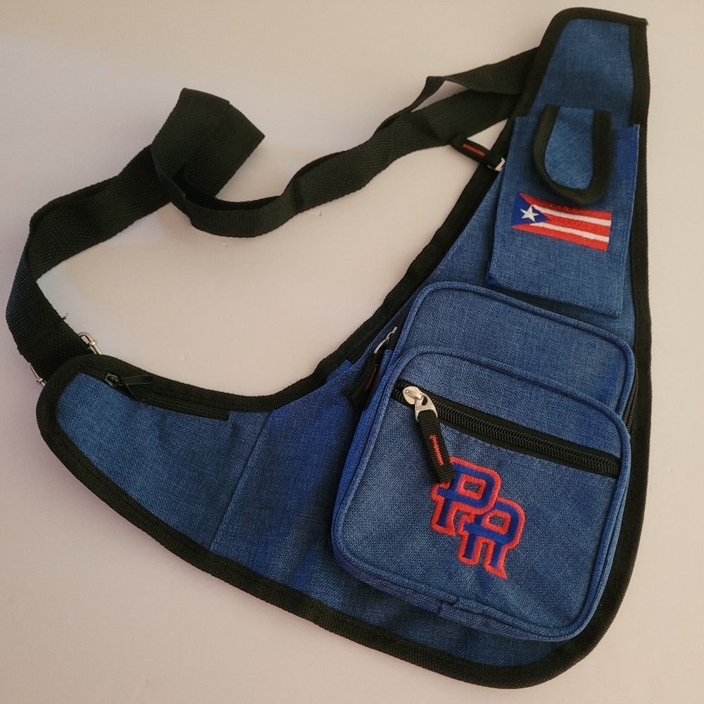 Puerto Rico Crossbody Sling Bag Shoulder Foldable Hiking Vacation Pockets NWOT